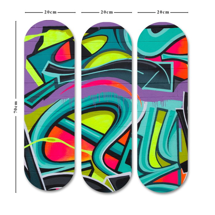 Wallity Cuadro Decorativo de MDF Multicolor (3 Piezas)